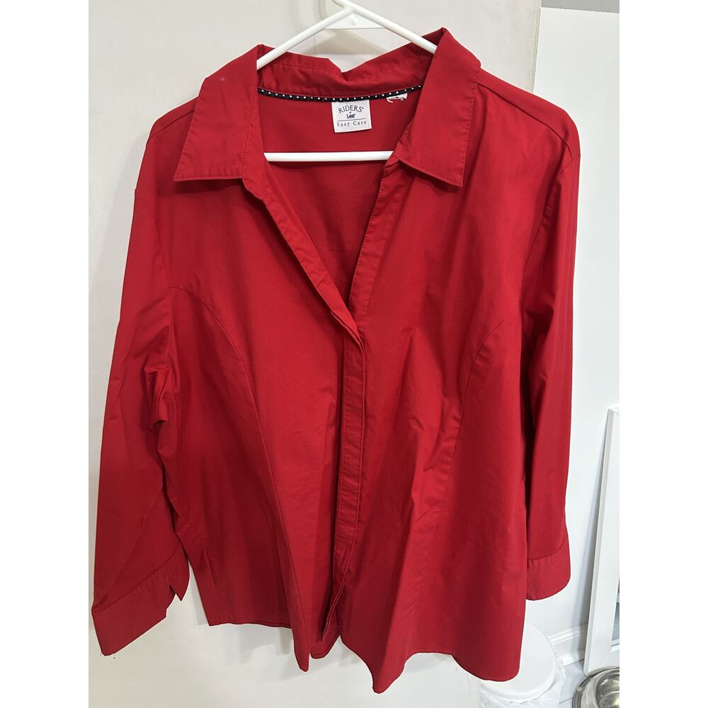 Lee Riders Red Button Down Long Sleeve Size 3x